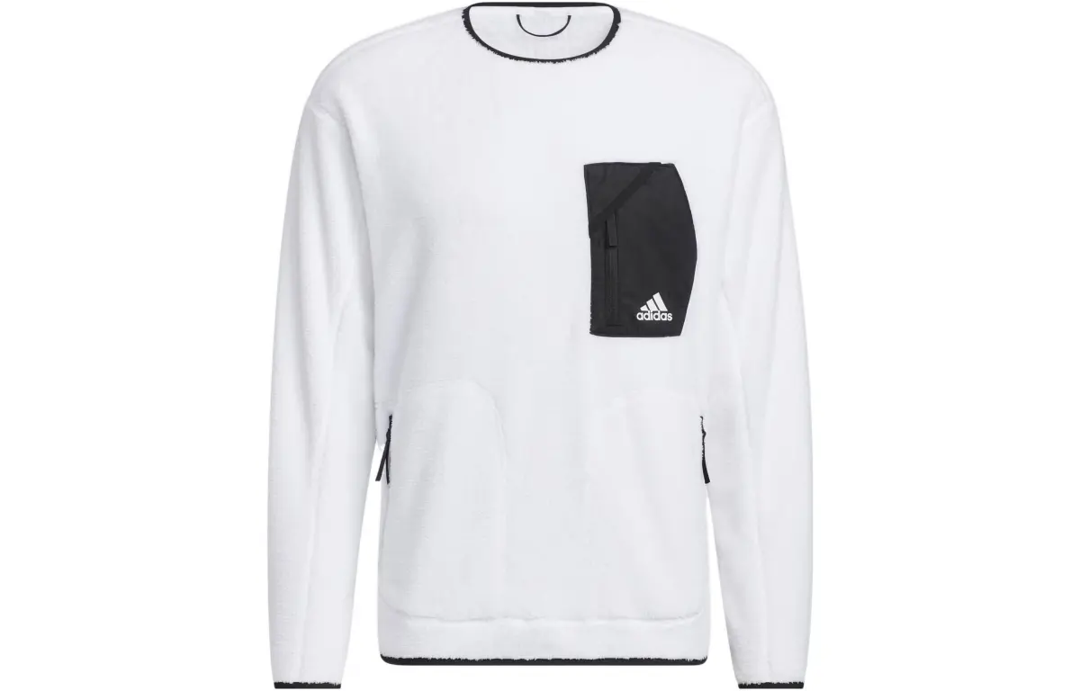 Adidas Sweatshirts Unisex White Crew Neck Moderate Straight Fit