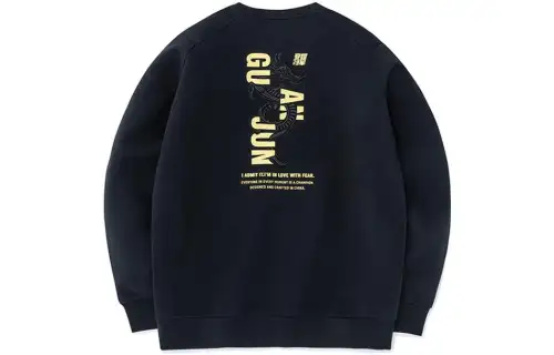 ANTA Sweatshirts Men's Black Crew Neck Moderate Regular