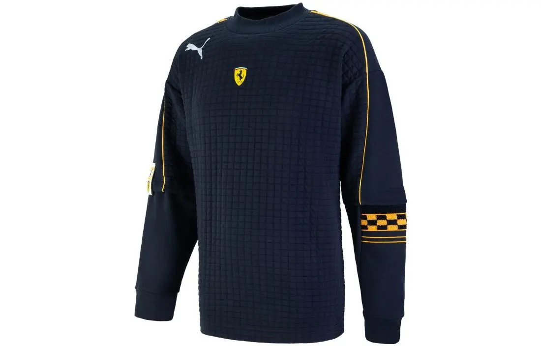PUMA Sweatshirts Men's Blue Stand Collar Moderate Regular