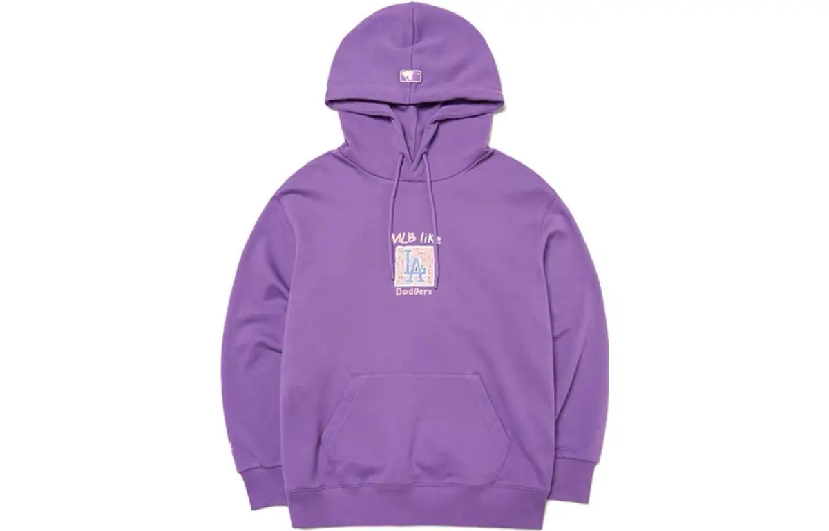 MLB Los Angeles Dodgers Sweatshirts Unisex Light Purple Hooded Moderate Regular