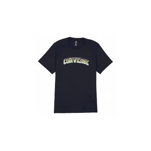 Converse T Shirts Men's Black Crew Neck Moderate