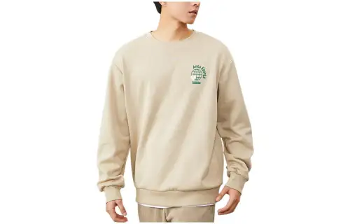 ANTA Sweatshirts Unisex Beige Crew Neck Thickened Regular