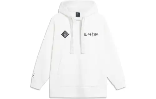 Li Ning Sweatshirts Unisex Ivory Hooded Moderate Regular