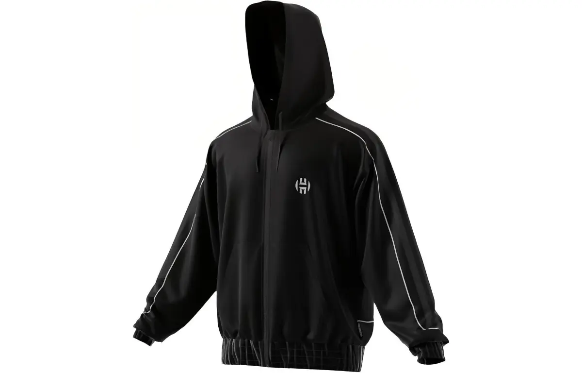 Adidas Sweatshirts Men's Black Hooded Moderate Cardigan