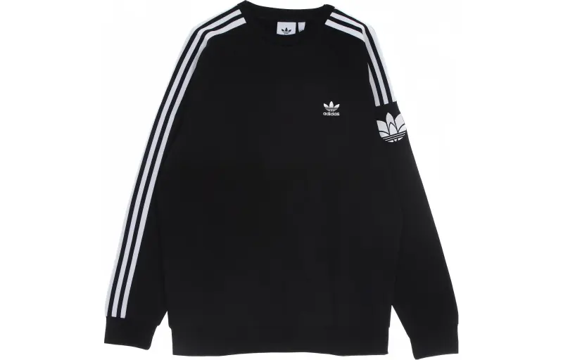 Adidas Originals 3D Foil 3 Stripes Sweatshirt Japan Version Men's Black