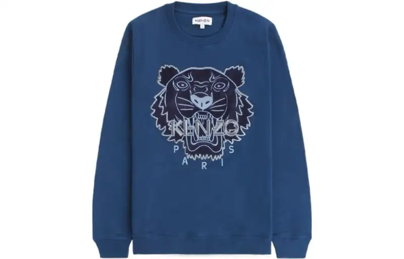 KENZO Sweatshirts Men's Midnight Blue Crew Neck Moderate Other
