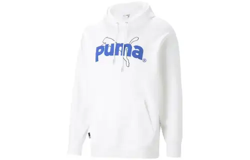 PUMA Sweatshirts Men's White Hooded Moderate Regular