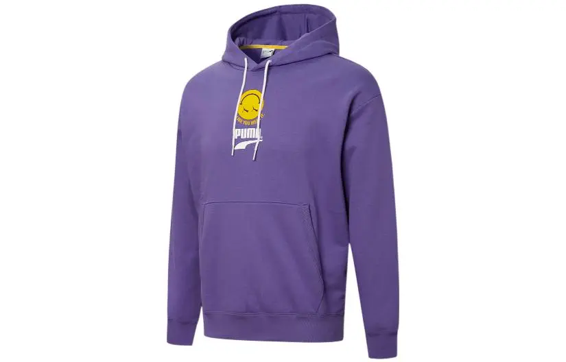 PUMA Sweatshirts Unisex Violet Hooded Moderate Straight Fit