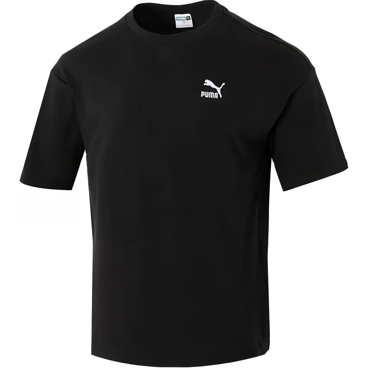 PUMA T-Shirts Unisex Black Crew Neck Moderate