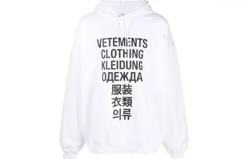 Vetements Sweatshirts Unisex White Hooded Moderate Regular