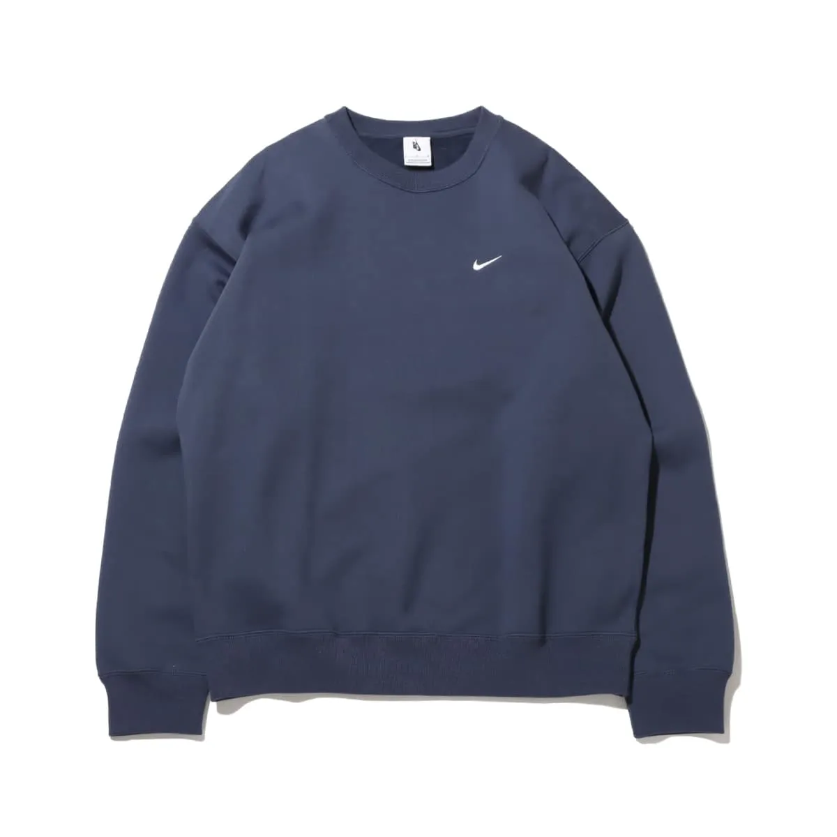 Nike Solo Swoosh Solid Color Crew Neck Casual Thickened And Fleece Lined Sweatshirt Men's Lightning Blue