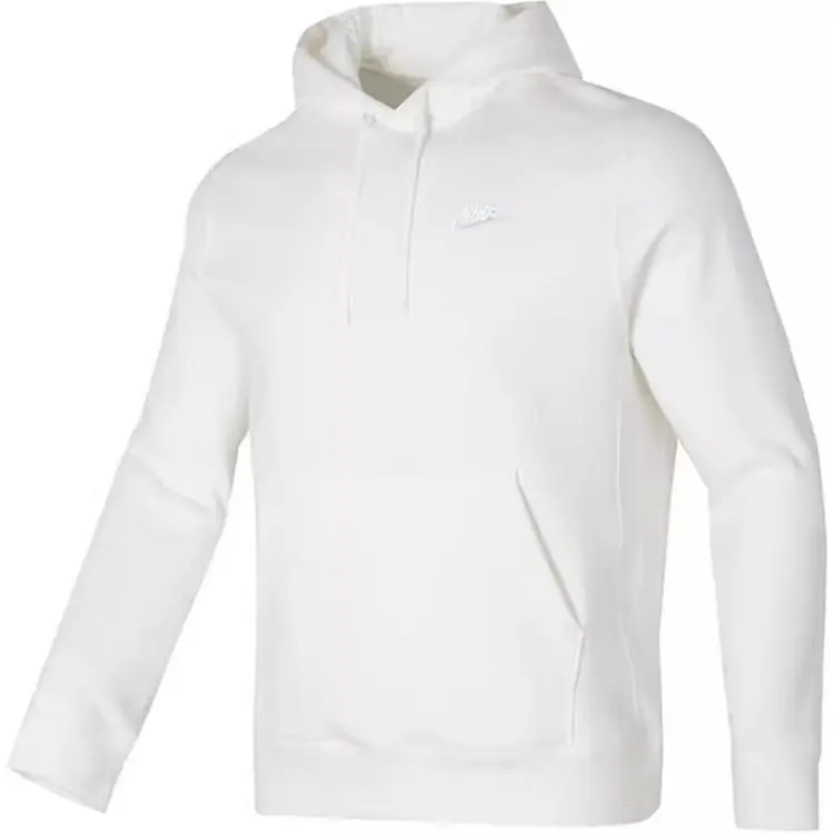Nike Sportswear Club Fleece Solid Color Hooded Fleece Lined Casual Sweatshirt Men's Sail White