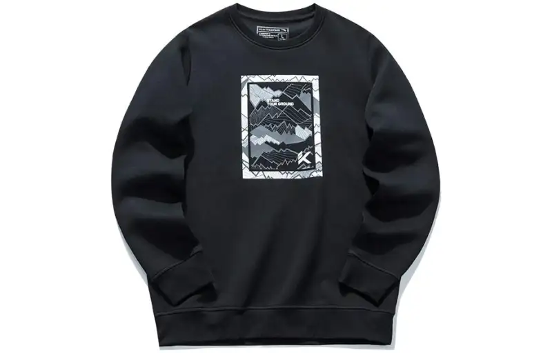 ANTA Basketball Collection Sweatshirts Men's Black Crew Neck Moderate Regular