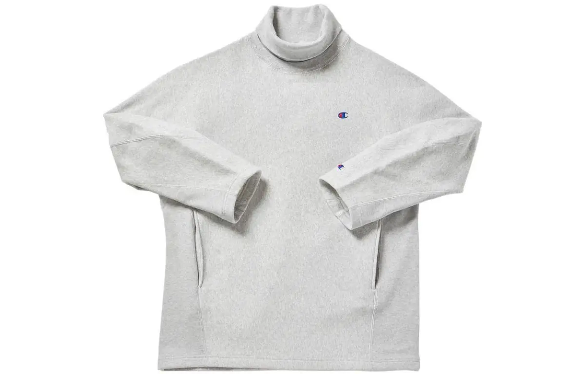 Champion x N.hoolywood FW22 Champion Small C Logo Thickened And Fleece Lined Half Sweatshirt Japan Version Unisex