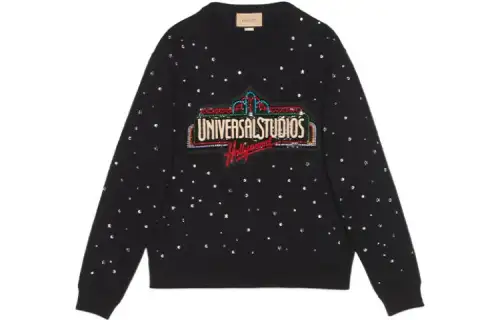 GUCCI Sweatshirts Men's Black Crew Neck Moderate
