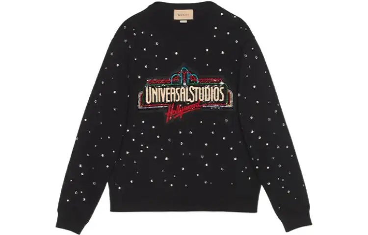 GUCCI Sweatshirts Men's Black Crew Neck Moderate
