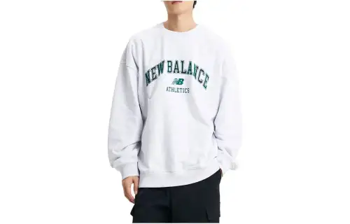 New Balance Letter Print Sweatshirt Men's Light Gray