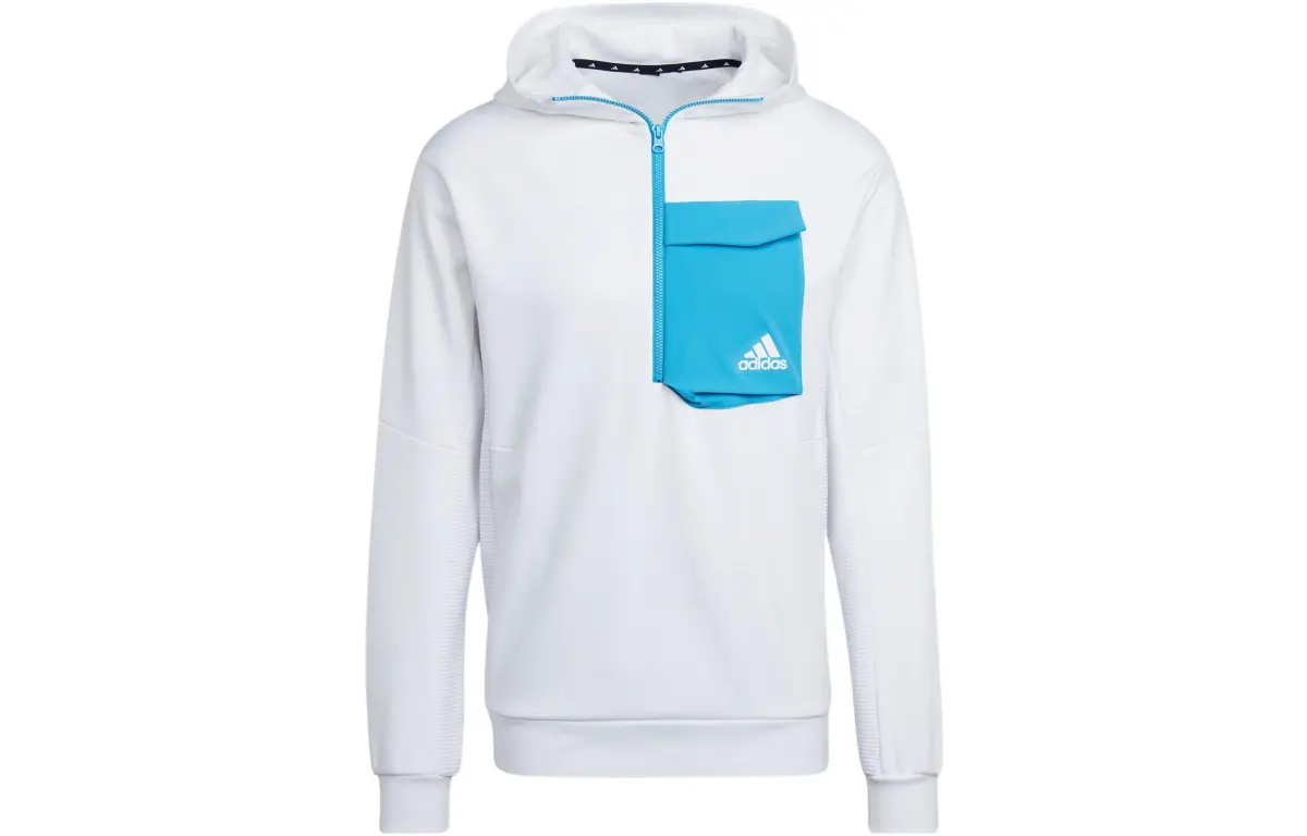 Adidas Sweatshirts Men's White Hooded Moderate Regular