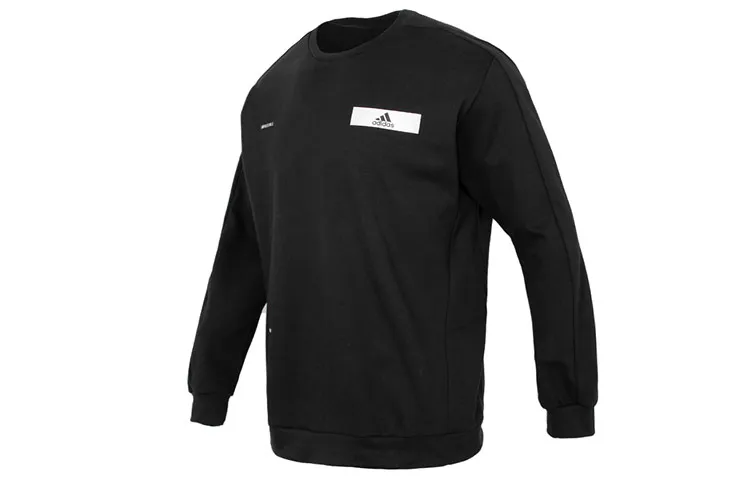 Adidas Sweatshirts Men's Black Crew Neck Moderate Straight Fit
