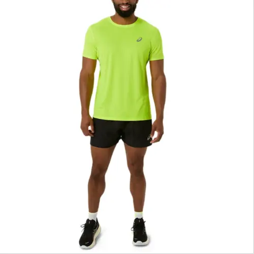 Asics Dry Running Shirts T Shirt Men's Safety Yellow