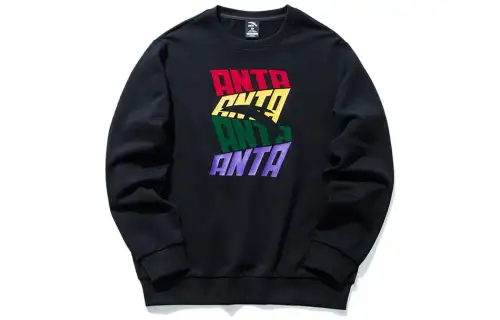 ANTA Life Collection Sweatshirts Men's Black Crew Neck Moderate Regular