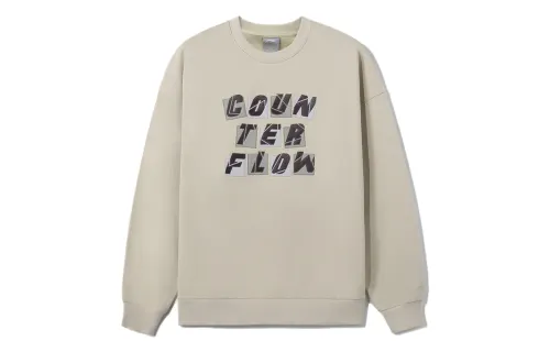Li Ning CF Tracing Sweatshirts Unisex Yellow Gray Crew Neck Moderate Regular