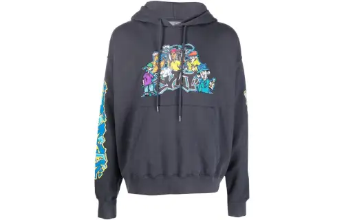 OFF WHITE Graphic Printed Drawstring Hoodie