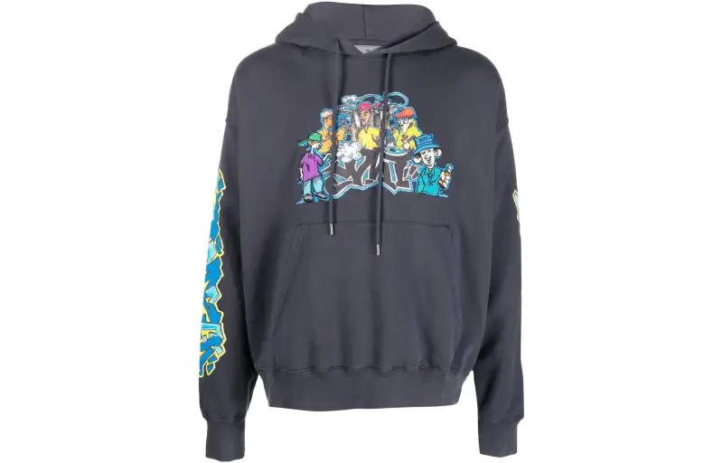 OFF WHITE Graphic Printed Drawstring Hoodie
