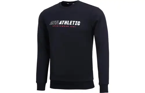 ANTA Sweatshirts Men's Black Crew Neck Moderate Regular