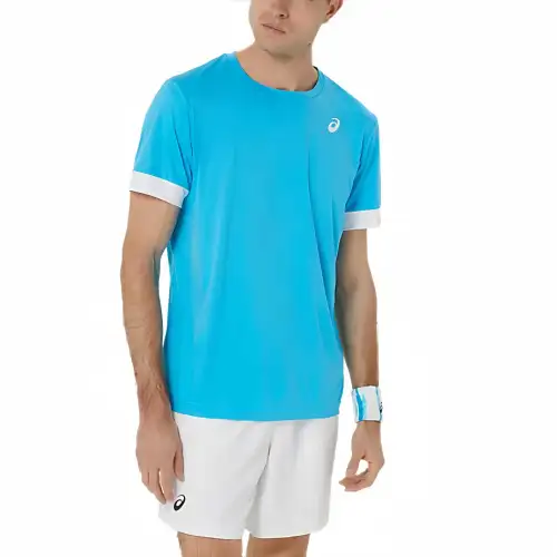 ASICS T Shirts Men's Blue Crew Neck Straight Fit