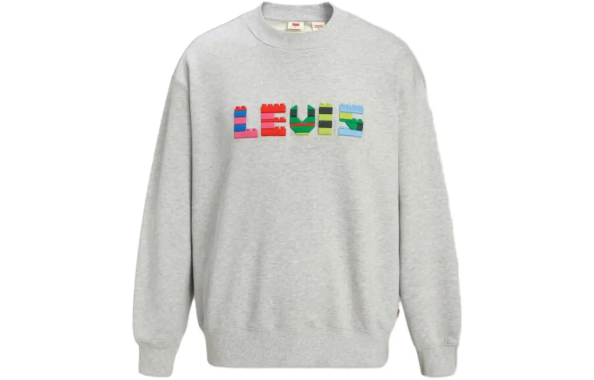 Levi's X LEGO Sweatshirts Men's 000 Gray Crew Neck Moderate