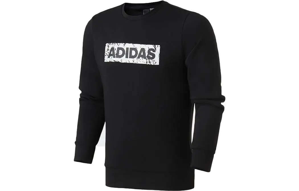 Adidas Sweatshirts Men's Black Crew Neck Moderate Regular