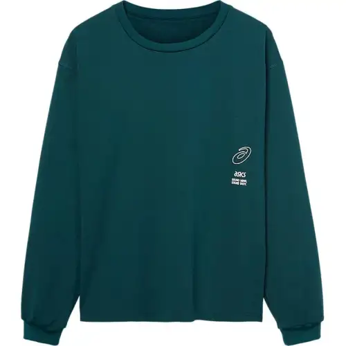Asics GRAPHIC LONG SLEEVE TEE T Shirt Unisex Green