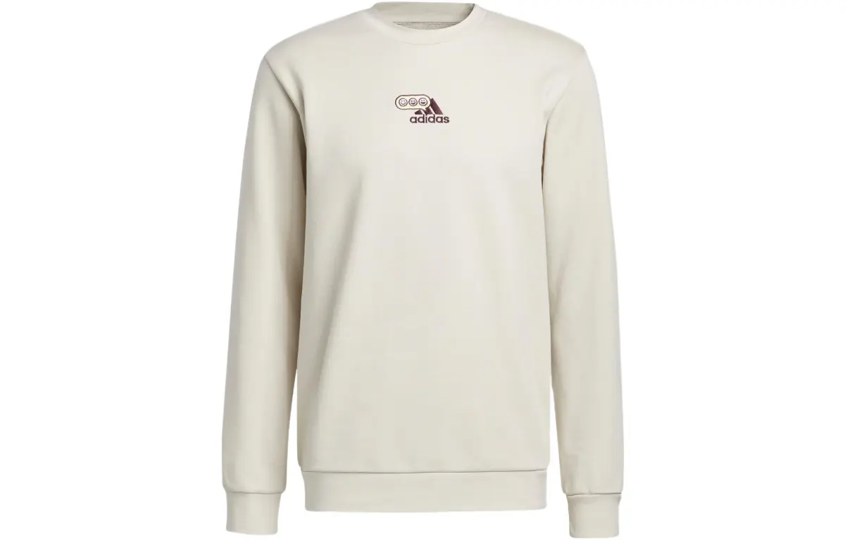 Adidas Sweatshirts Men's White Crew Neck Moderate Regular