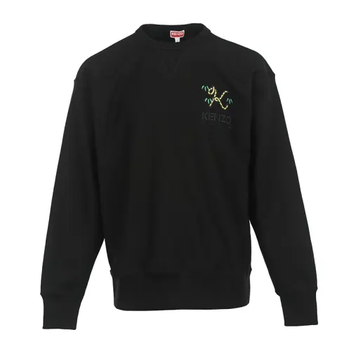 KENZO Sweatshirts Men's Black Crew Neck Moderate Regular