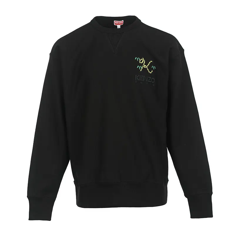 KENZO Sweatshirts Men's Black Crew Neck Moderate Regular