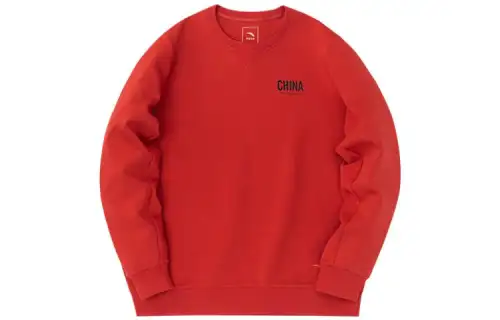 ANTA Sweatshirts Men's Red Crew Neck Moderate Regular