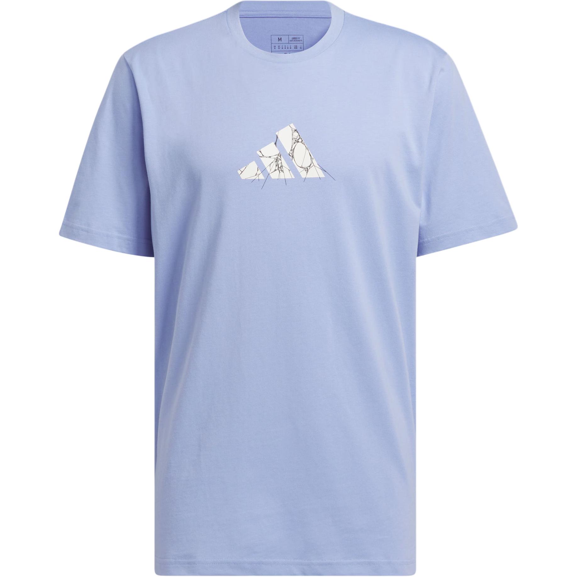 Adidas Donovan Mitchell T Shirts Men's Blue Crew Neck Moderate Straight Fit