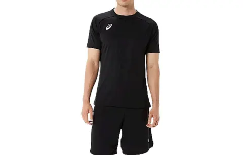 ASICS T-Shirts Men's Black Crew Neck Moderate