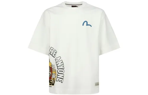 EVISU Sweatshirts Unisex White Crew Neck Moderate Regular
