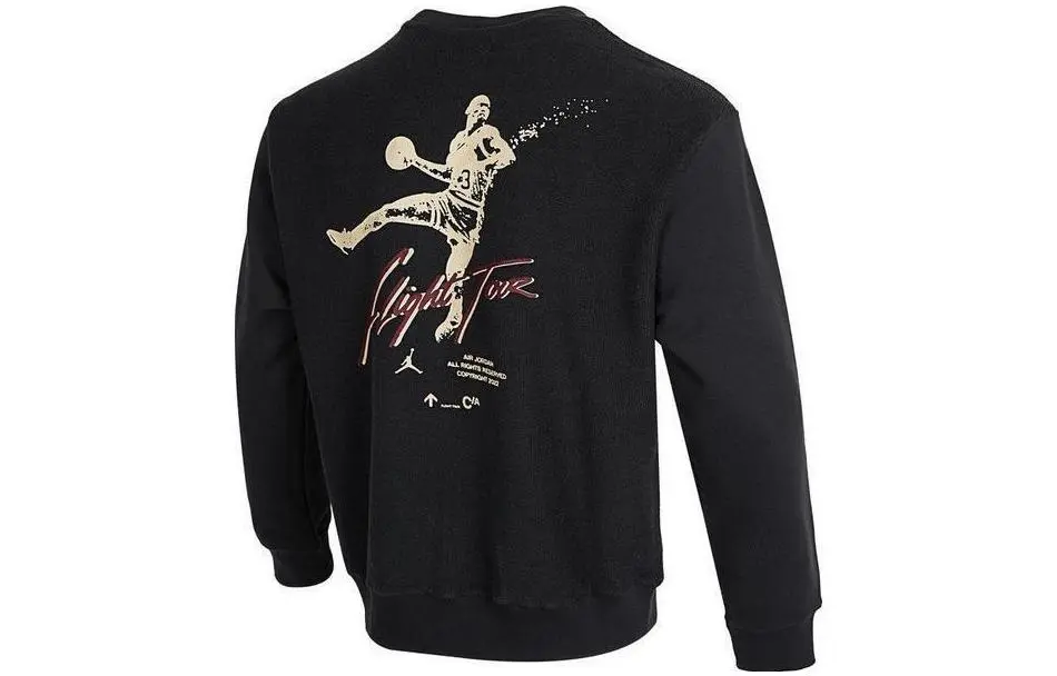 Jordan Flight Sweatshirts Men's Black Crew Neck Moderate Regular