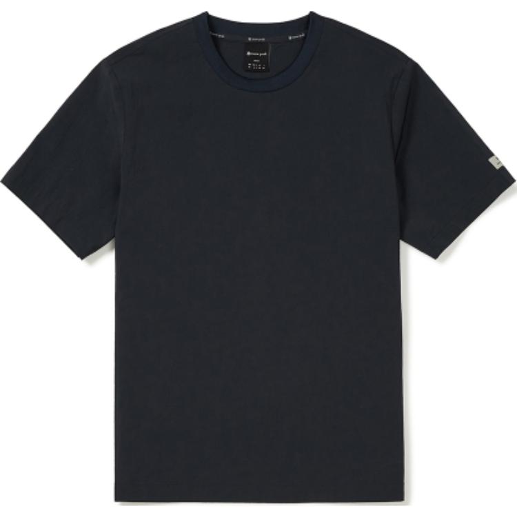 Snow peak root casual and versatile solid color round neck short-sleeved T-shirt, same style for men and women