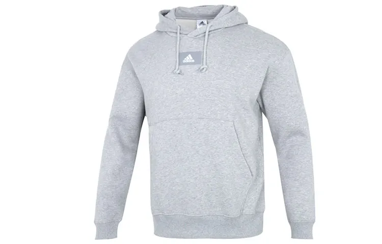 Adidas Sweatshirts Men's Gray Hooded Moderate Regular