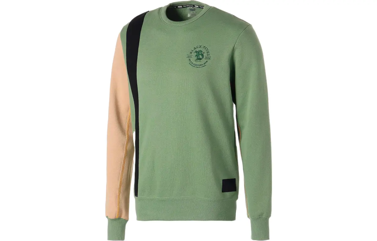 PUMA Sweatshirts Men's Green Crew Neck Moderate Regular