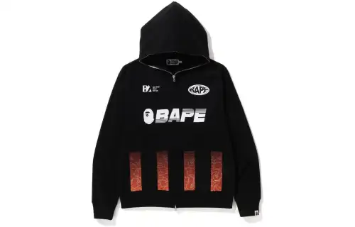 Bape Soccer Game Graphic Relaxed Fit Full Zip Hoodie