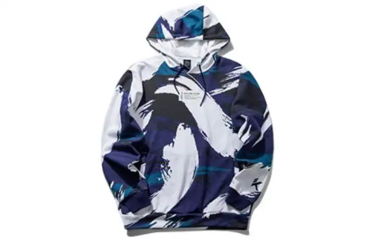 ANTA Basketball Collection Sweatshirts Men's Blue Hooded Moderate Regular