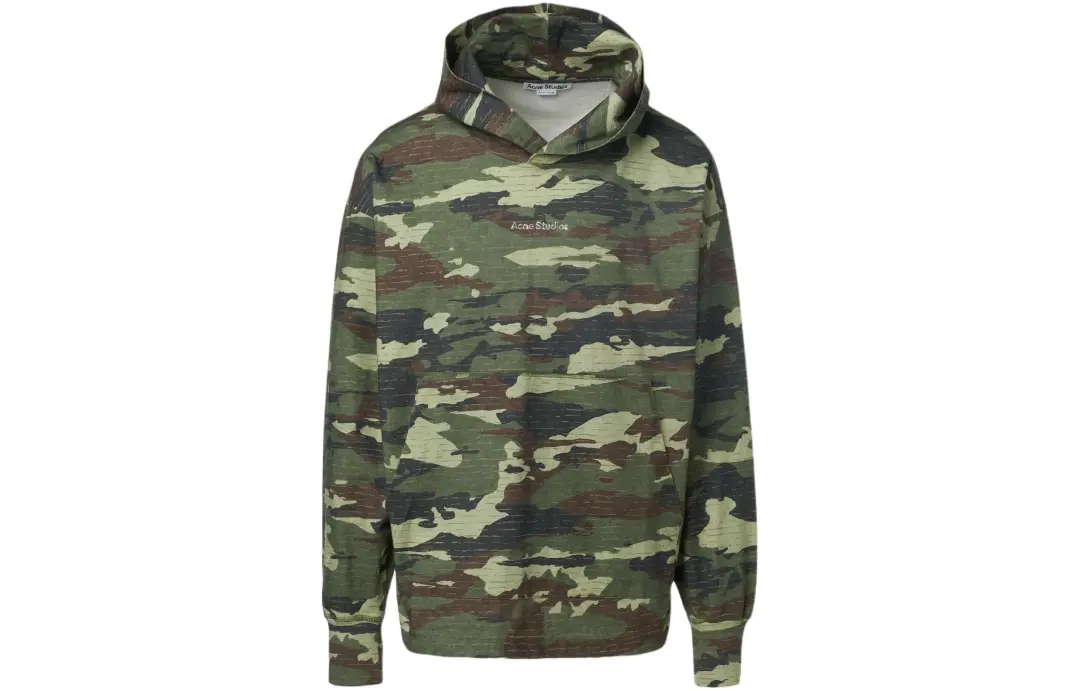 Acne Studios Logo Printed Camouflage Hoodie