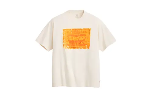 Levis 501®DAY Special Limited Edition Collection T Shirts Unisex Beige Crew Neck Moderate