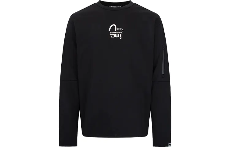 EVISU Sweatshirts Men's Black Crew Neck Moderate Other