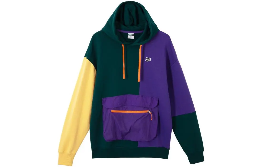 PUMA Downtown Sweatshirts Men's Green Hooded Moderate Straight Fit